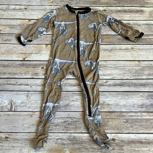 KicKee Pants Dinosaur Zipper Sleeper 6-9m - Picture 2 of 7